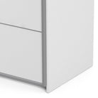 Verona Sliding Wardrobe 180cm in White with White Doors with 5 Shelves - Price Crash Furniture