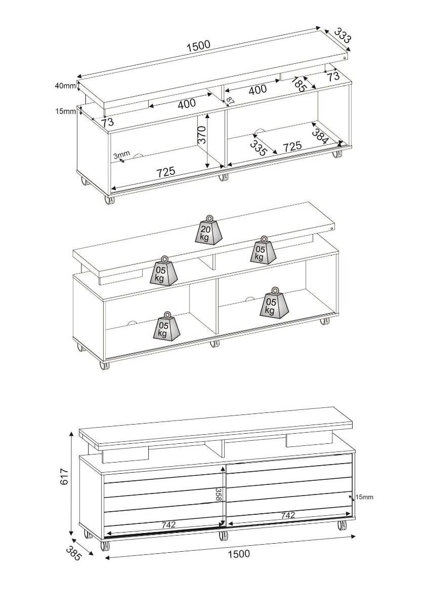 Vision - widescreen TV unit, grey - Price Crash Furniture