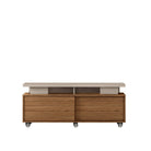 Vision - widescreen TV unit, oak effect & grey - Price Crash Furniture