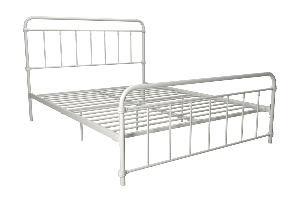 Wallace Double Bed in White Metal by Dorel - Price Crash Furniture