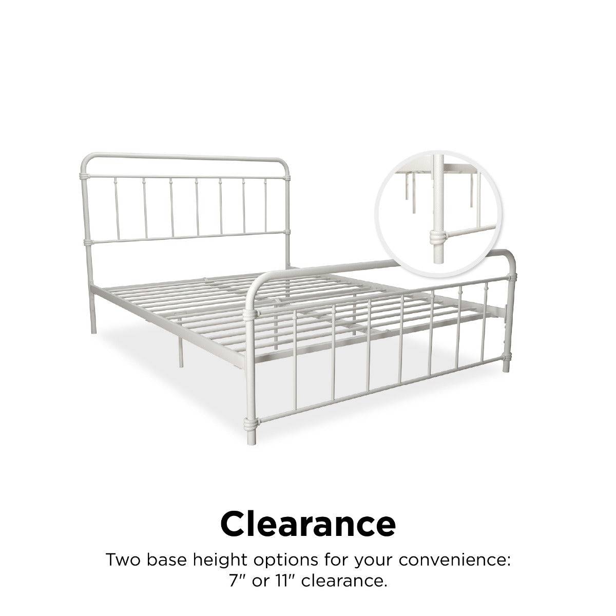 Wallace Double Bed in White Metal by Dorel - Price Crash Furniture