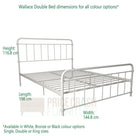 Wallace Double Bed in White Metal by Dorel - Price Crash Furniture