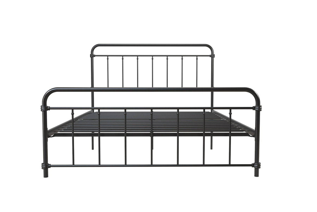 Wallace King Size Bed in Black Metal by Dorel - Price Crash Furniture