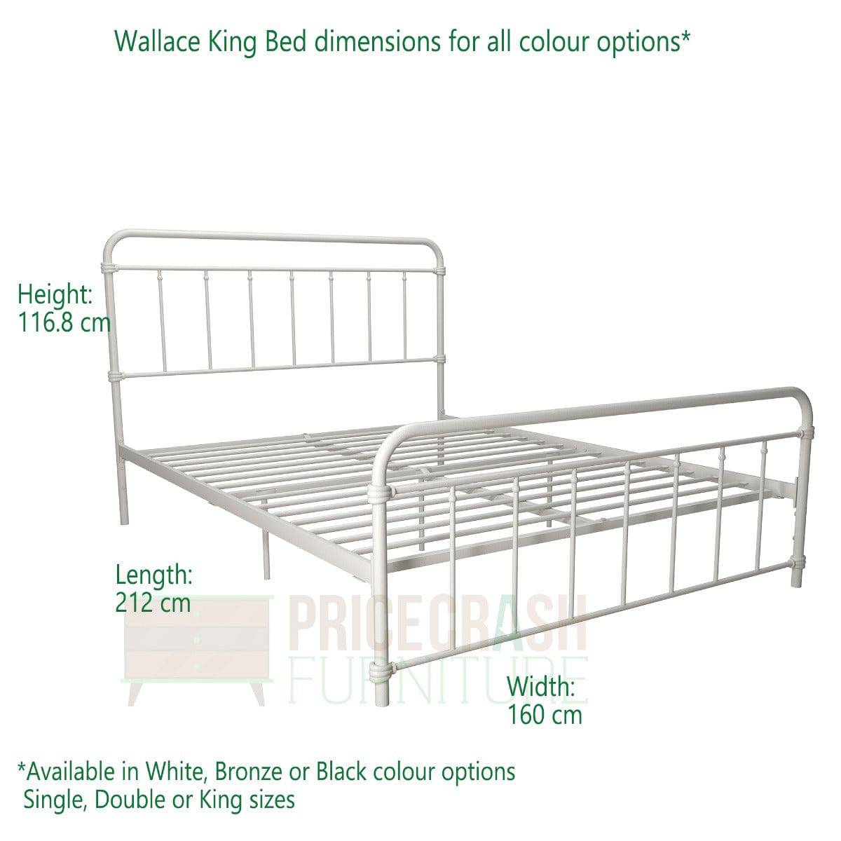 Wallace King Size Bed in Black Metal by Dorel - Price Crash Furniture