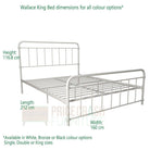 Wallace King Size Bed in Black Metal by Dorel - Price Crash Furniture