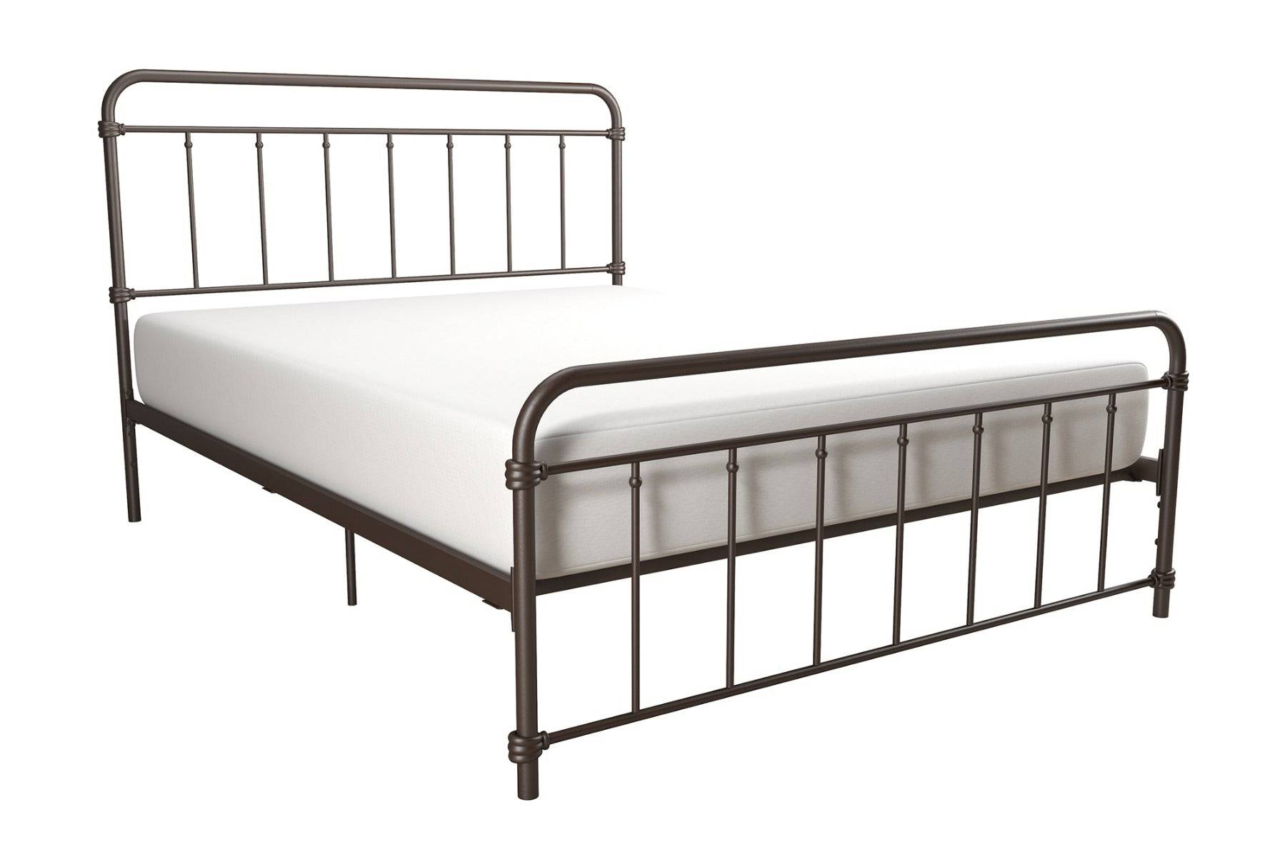 Wallace King Size Bed in Bronze Metal by Dorel - Price Crash Furniture