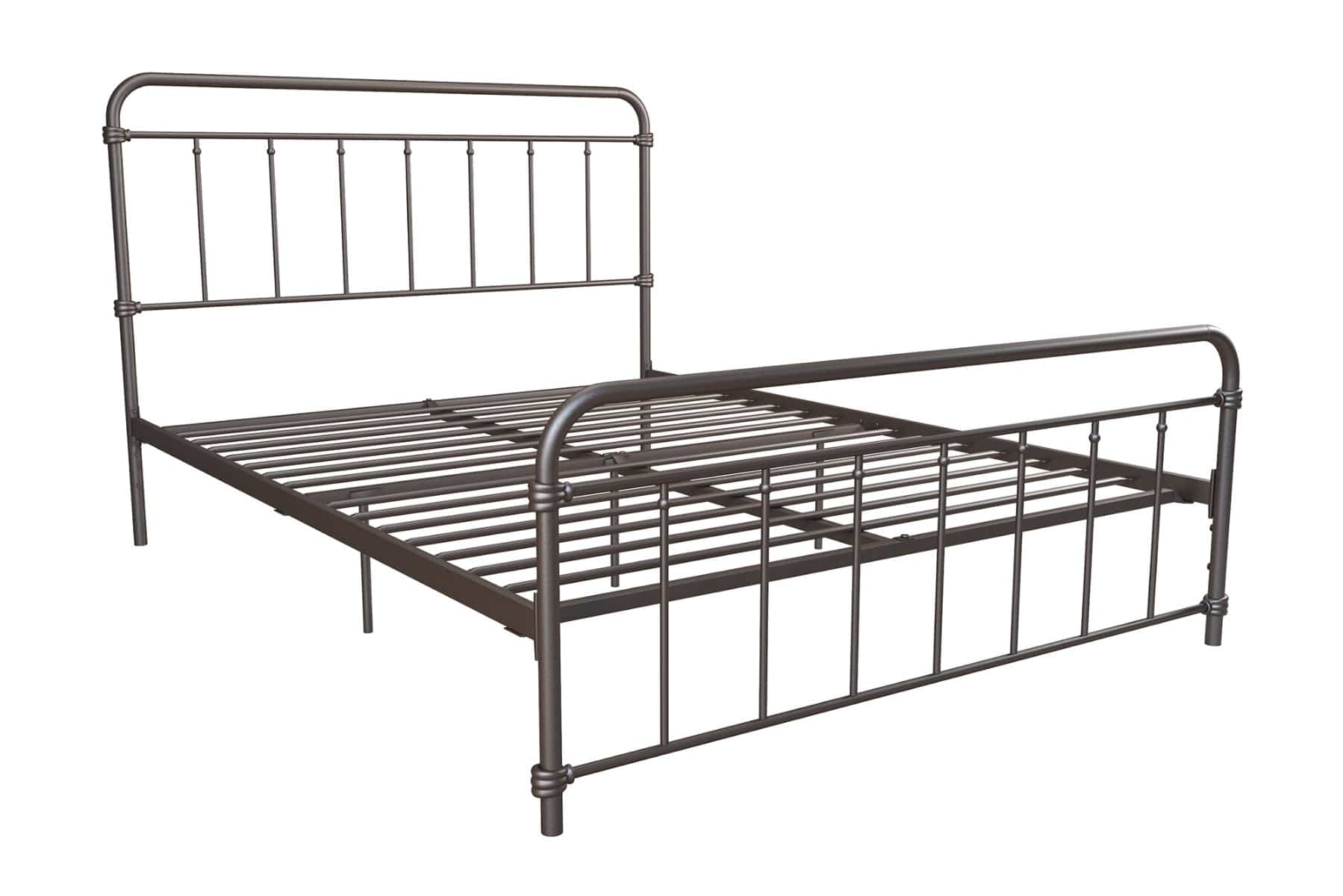 Wallace King Size Bed in Bronze Metal by Dorel - Price Crash Furniture