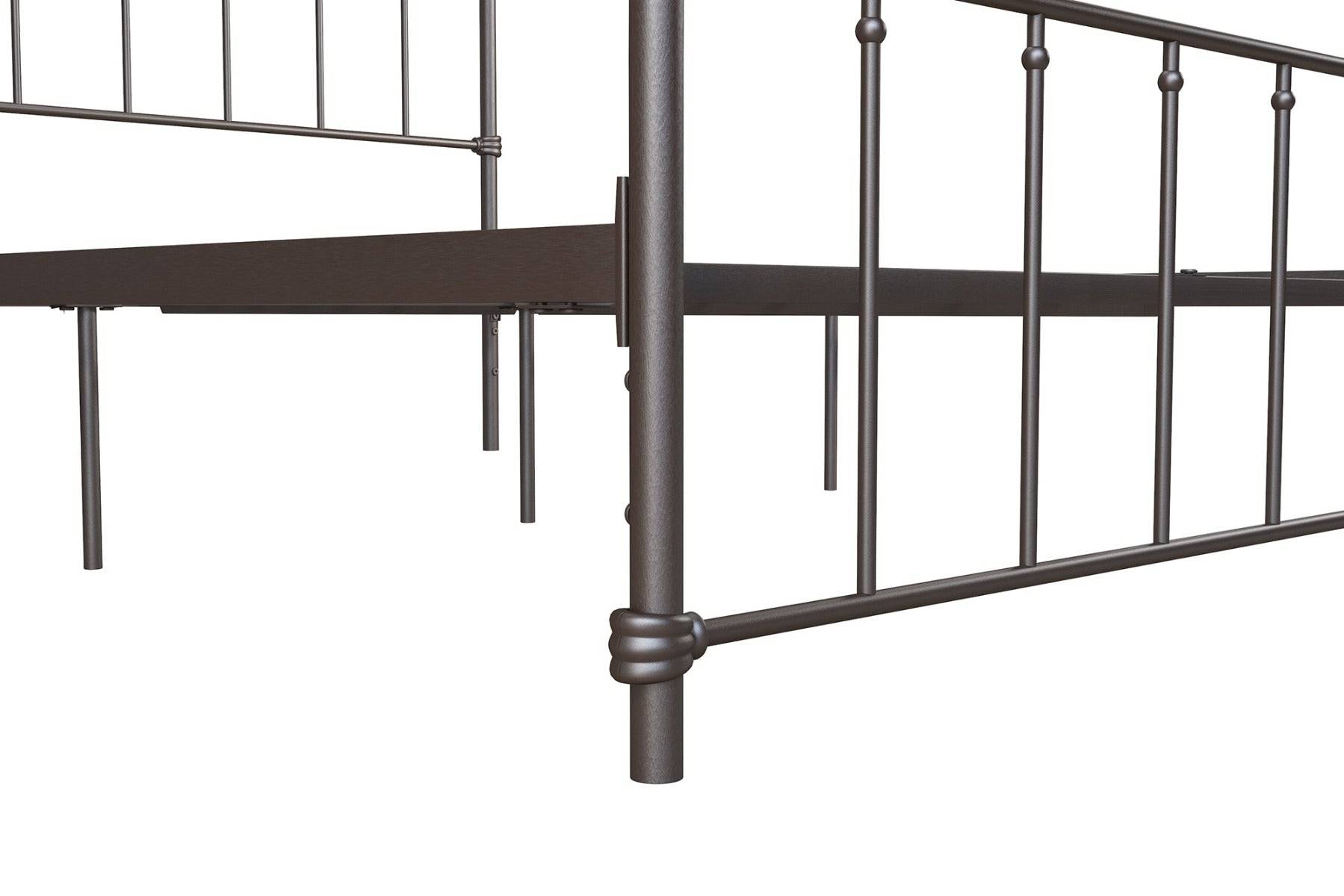 Wallace King Size Bed in Bronze Metal by Dorel - Price Crash Furniture