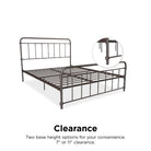 Wallace King Size Bed in Bronze Metal by Dorel - Price Crash Furniture