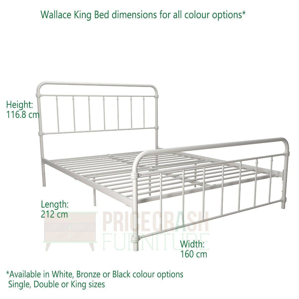 Wallace King Size Bed in Bronze Metal by Dorel - Price Crash Furniture
