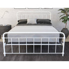 Wallace King Size Bed in White Metal by Dorel - Price Crash Furniture