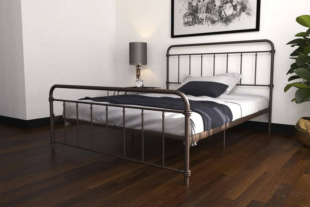 Wallace Metal Bed Double UK Bronze, by Dorel - Price Crash Furniture