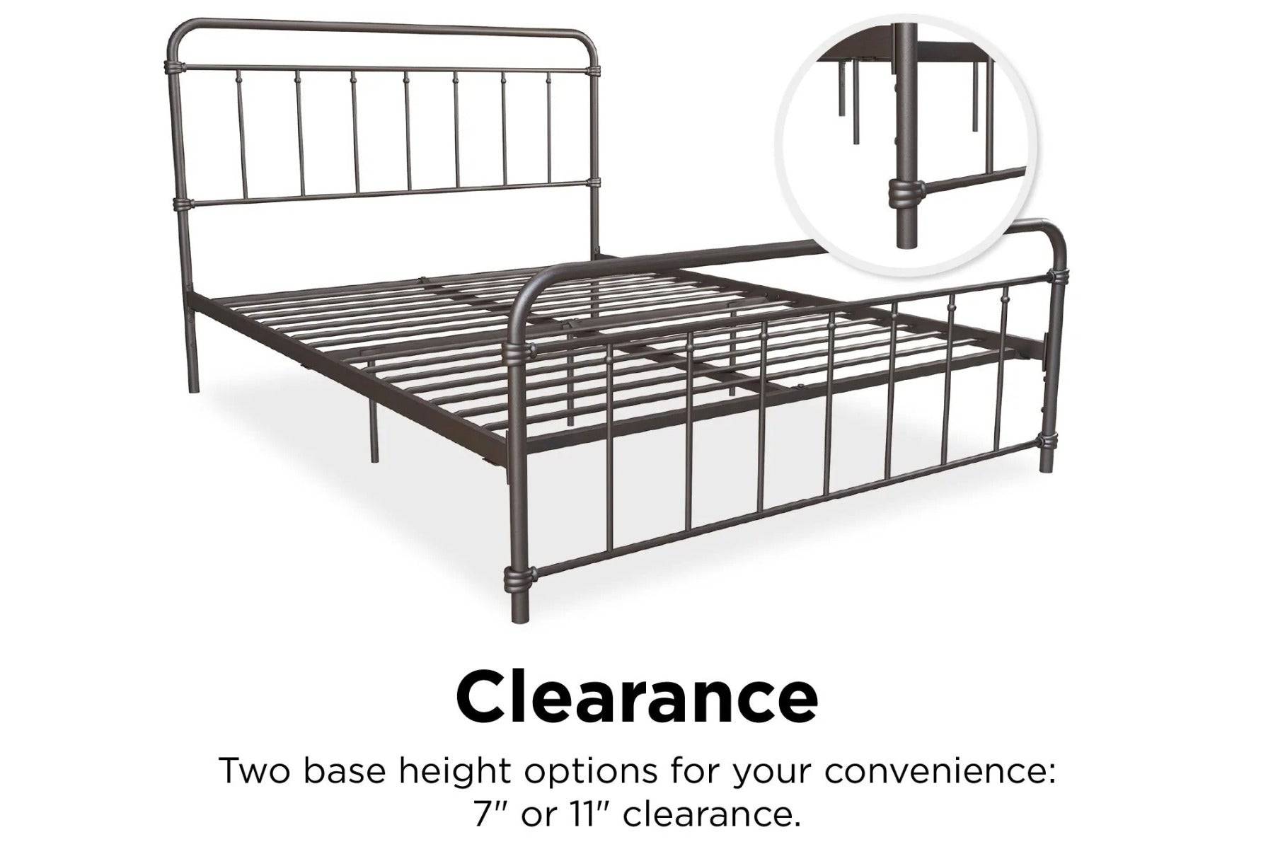 Wallace Metal Bed Double UK Bronze, by Dorel - Price Crash Furniture