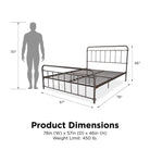 Wallace Metal Bed Double UK Bronze, by Dorel - Price Crash Furniture