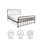 Wallace Metal Bed Double UK Bronze, by Dorel - Price Crash Furniture