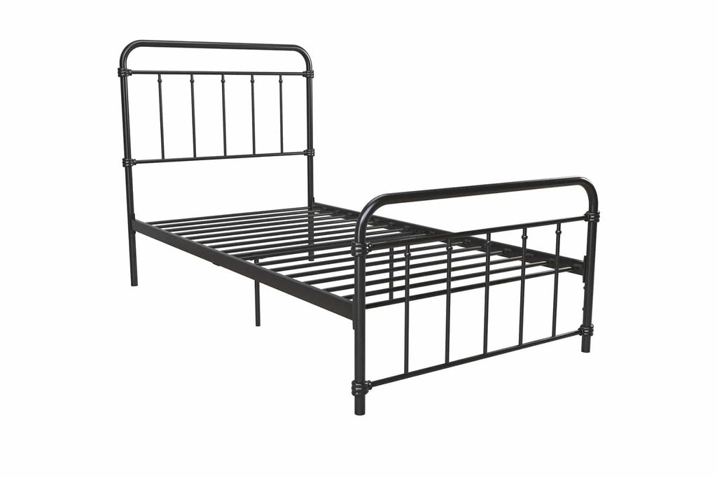 Wallace Single Bed in Black Metal by Dorel - Price Crash Furniture