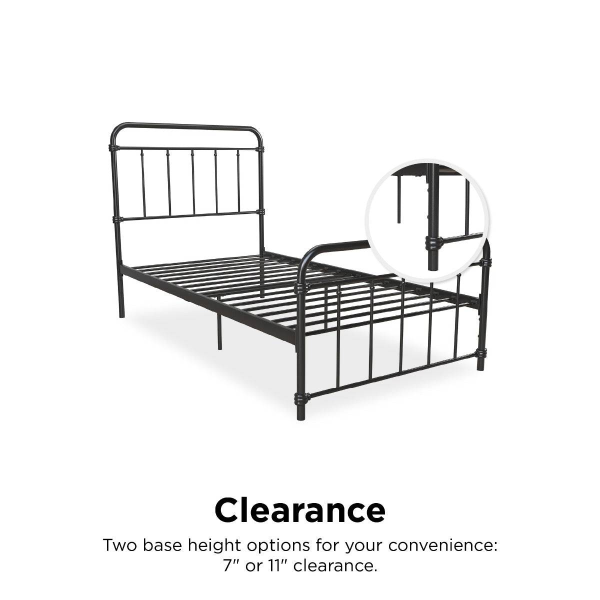 Wallace Single Bed in Black Metal by Dorel - Price Crash Furniture