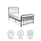 Wallace Single Bed in Black Metal by Dorel - Price Crash Furniture