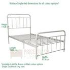 Wallace Single Bed in Black Metal by Dorel - Price Crash Furniture