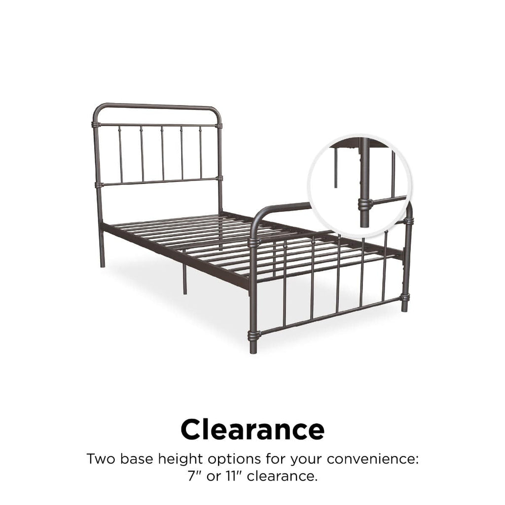 Wallace Single Bed in Bronze Metal by Dorel - Price Crash Furniture