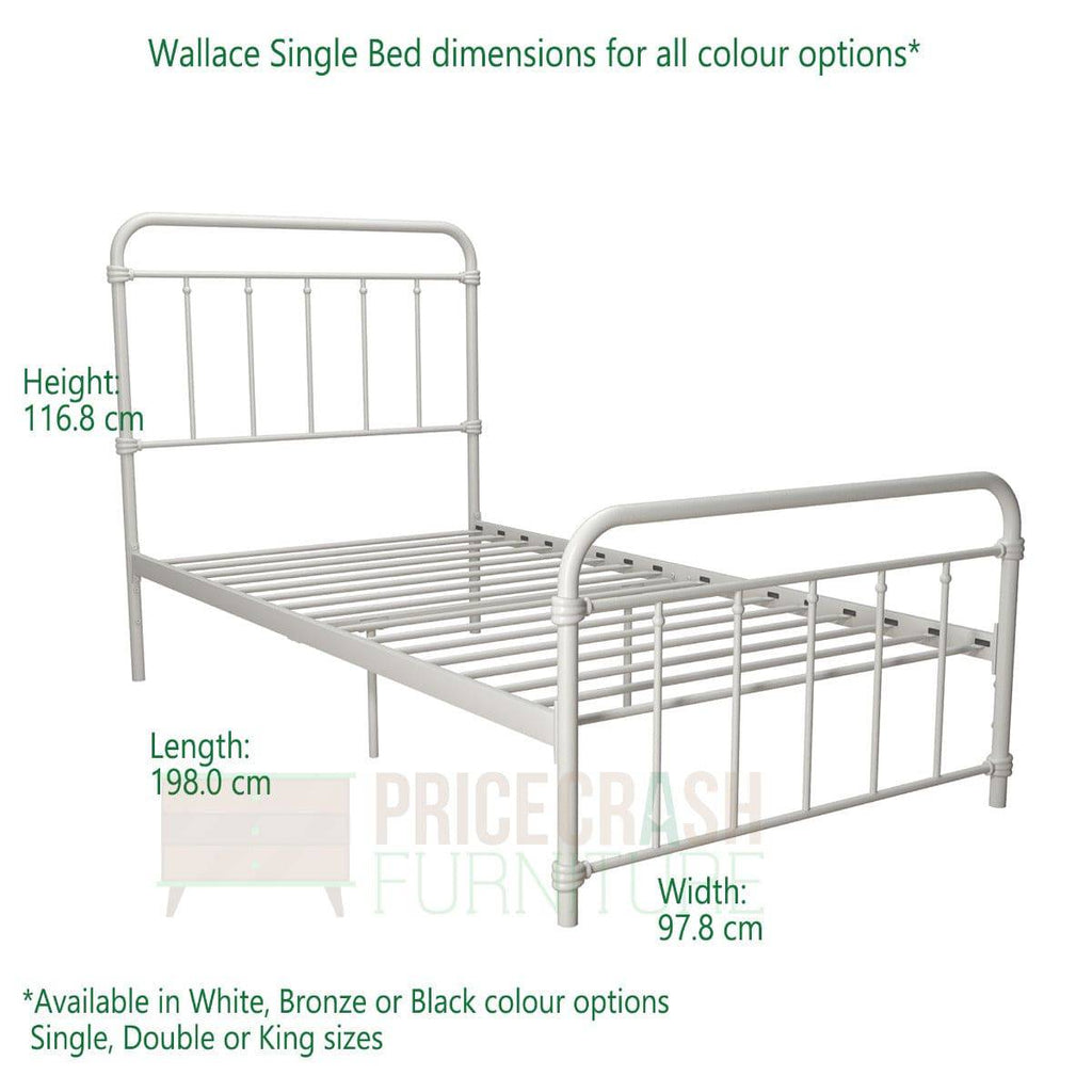 Wallace Single Bed in Bronze Metal by Dorel - Price Crash Furniture