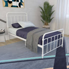 Wallace Single Bed in White Metal by Dorel - Price Crash Furniture