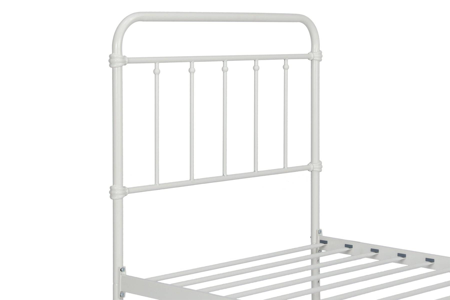 Wallace Single Bed in White Metal by Dorel - Price Crash Furniture