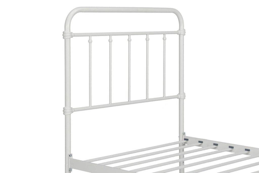 Wallace Single Bed in White Metal by Dorel - Price Crash Furniture