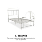 Wallace Single Bed in White Metal by Dorel - Price Crash Furniture