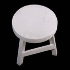 White Three Legged Stool Standing at 23 cm High - Price Crash Furniture