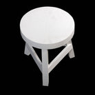 White Three Legged Stool Standing at 23 cm High - Price Crash Furniture