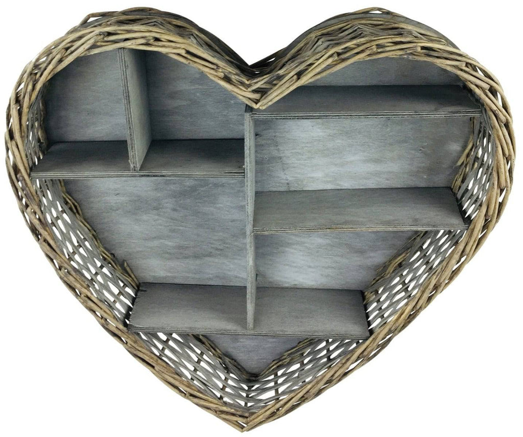 Wicker Heart Shelf Unit 52cm - Price Crash Furniture