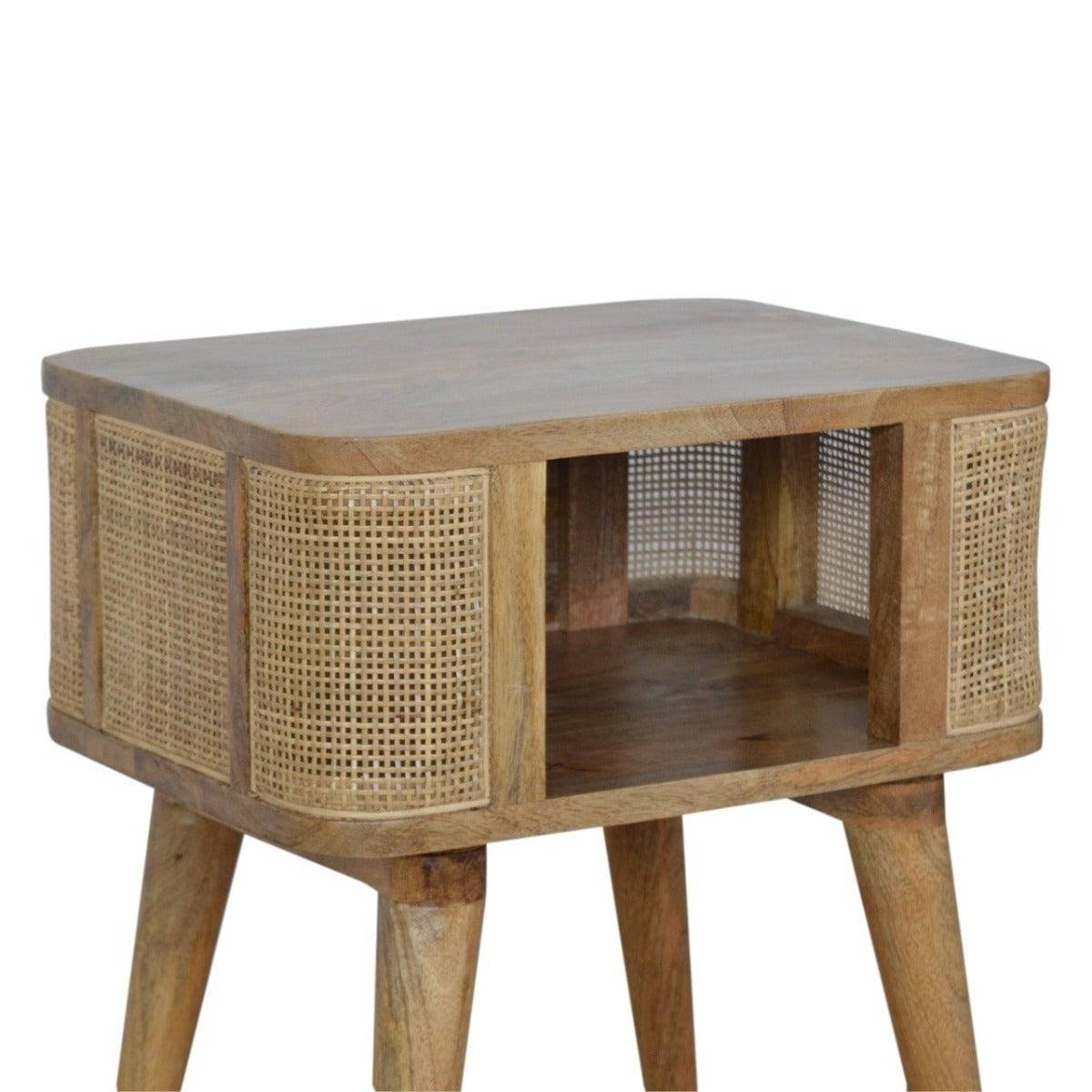 Woven Open Slot Bedside Table - Price Crash Furniture