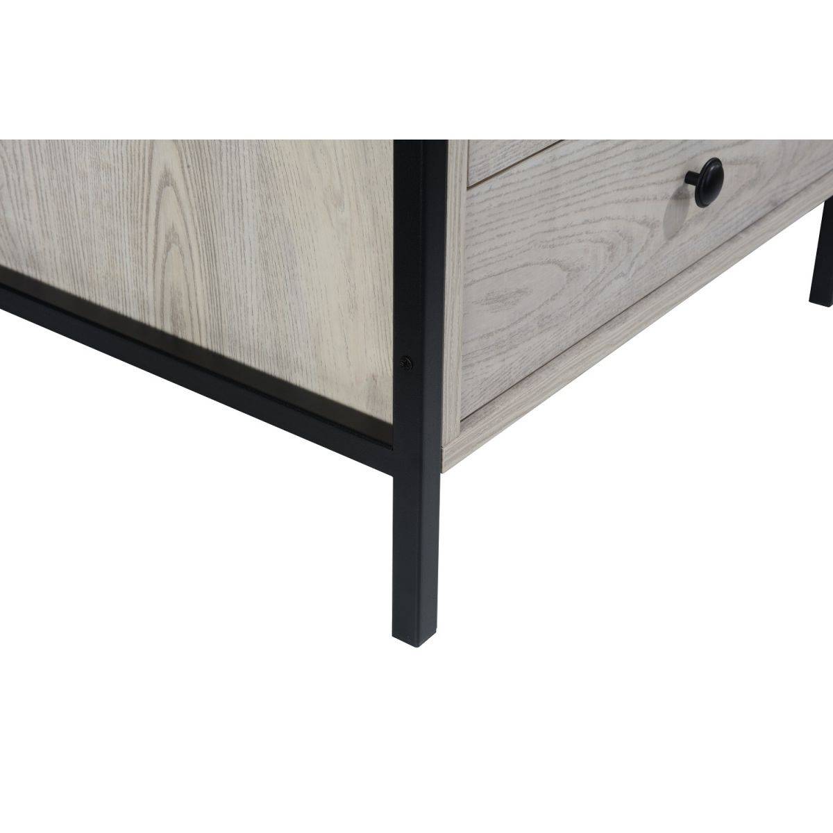 Zahra 3 drawer bedside table in ash oak effect by TAD - Price Crash Furniture