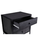 Zahra 3 drawer bedside table in black wood effect by TAD - Price Crash Furniture