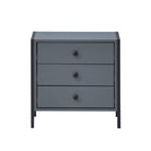 Zahra 3 drawer bedside table in matte grey by TAD - Price Crash Furniture