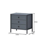 Zahra 3 drawer bedside table in matte grey by TAD - Price Crash Furniture