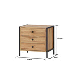 Zahra 3 drawer bedside table in oak effect by TAD - Price Crash Furniture