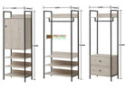 Zahra bedroom set: 3 piece open wardrobe set in ash oak effect by TAD - Price Crash Furniture