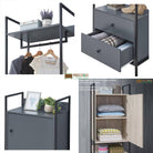 Zahra bedroom set: 3 piece open wardrobe set in matte grey by TAD - Price Crash Furniture