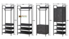 Zahra bedroom set: 4 piece open wardrobe set in black wood effect by TAD - Price Crash Furniture