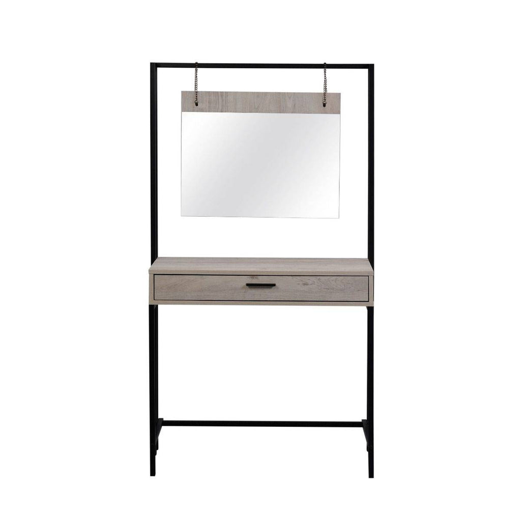 Zahra dressing table with mirror in ash oak effect by TAD - Price Crash Furniture