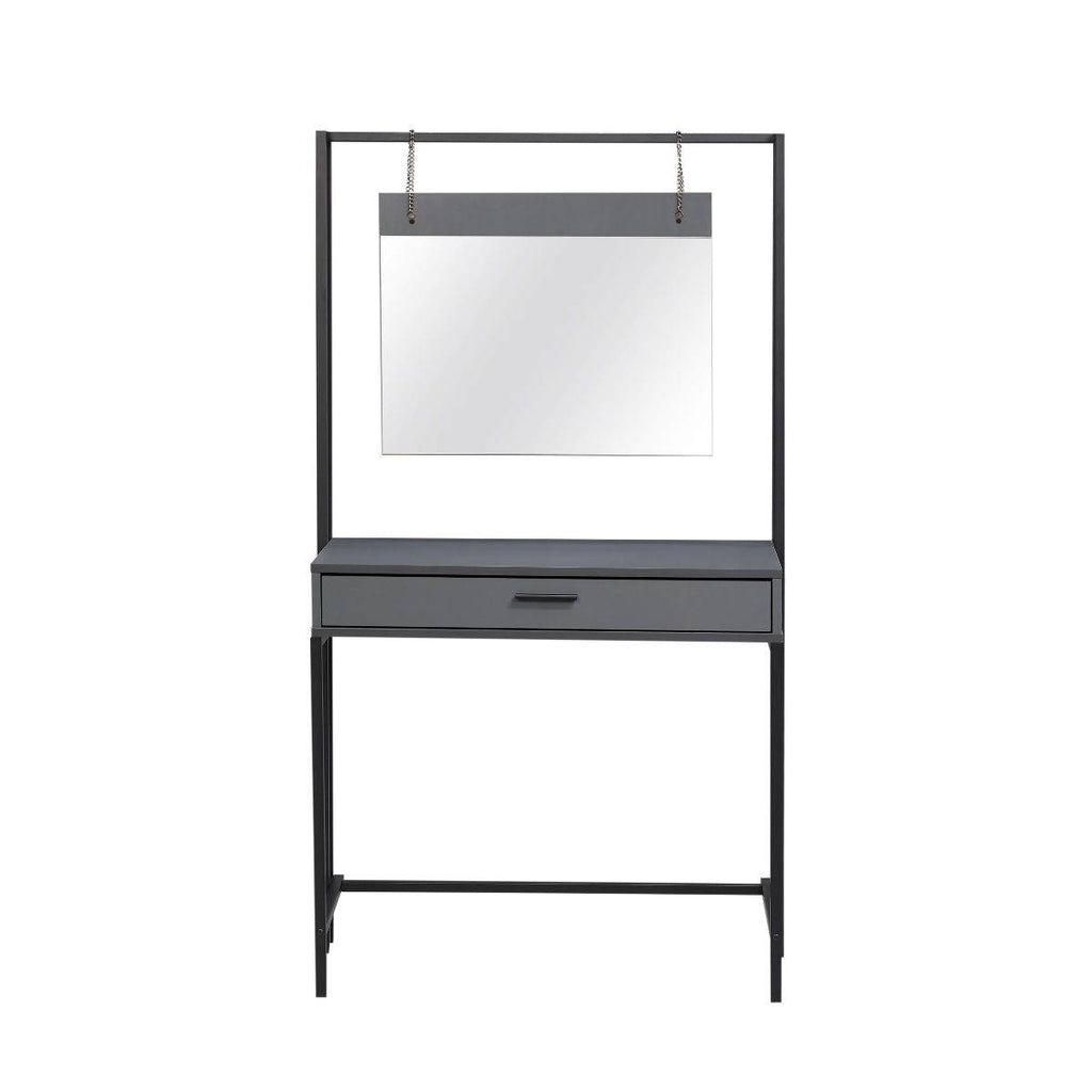 Zahra dressing table with mirror in matte grey by TAD - Price Crash Furniture