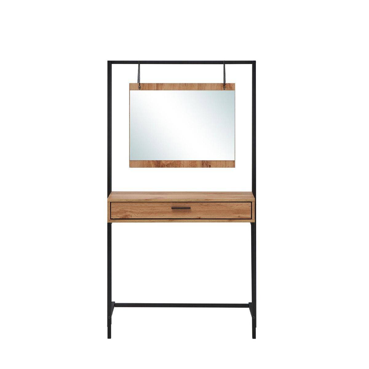 Zahra dressing table with mirror in oak effect by TAD - Price Crash Furniture