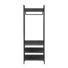 Zahra open wardrobe (narrow) with 4 shelves in black wood effect by TAD - Price Crash Furniture