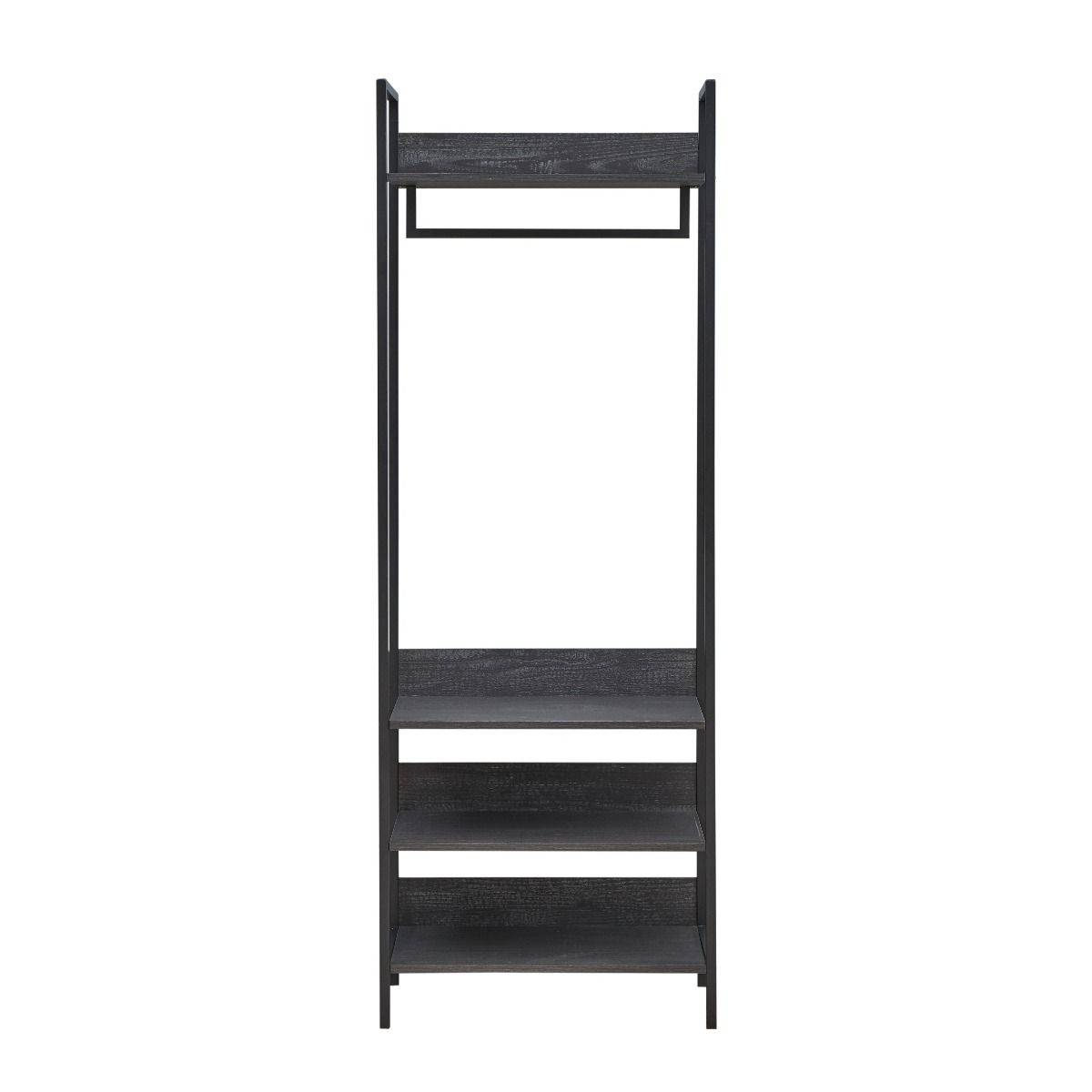 Zahra open wardrobe (narrow) with 4 shelves in matte grey by TAD - Price Crash Furniture