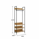 Zahra open wardrobe (narrow) with 4 shelves in oak effect by TAD - Price Crash Furniture