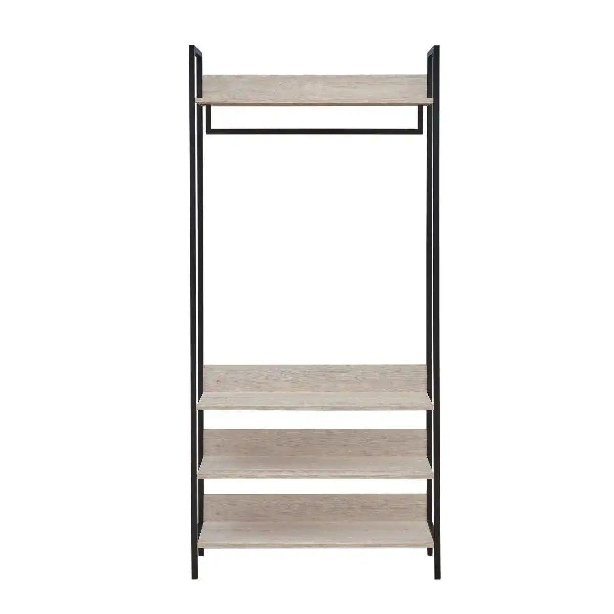 Zahra open wardrobe (wide) with 4 shelves in matte grey by TAD - Price Crash Furniture
