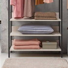 Zahra open wardrobe (wide) with 4 shelves in matte grey by TAD - Price Crash Furniture