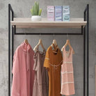 Zahra open wardrobe (wide) with 4 shelves in matte grey by TAD - Price Crash Furniture